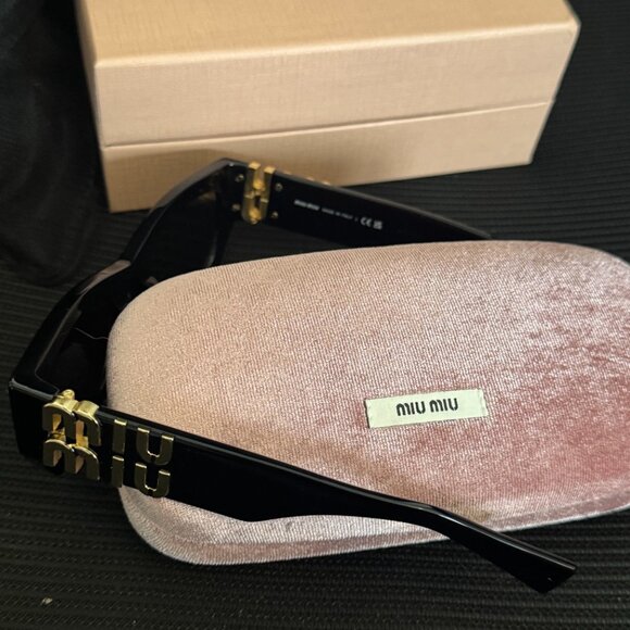 Miu Miu SMU 09W Black Designer Sunglasses Luxury Statement Frame main image 8